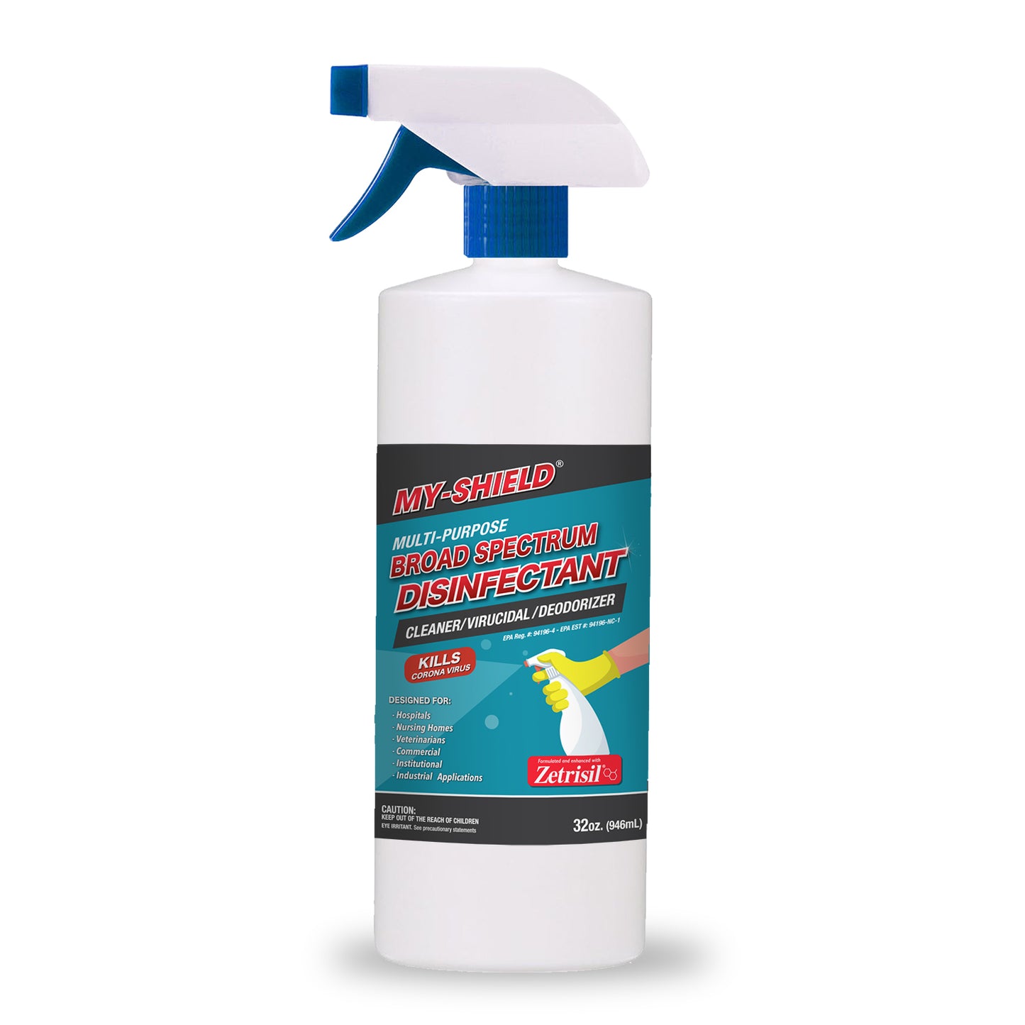 My Shield Broad Spectrum Long-Lasting Disinfectant with Nano-Spear Technology Powered by Zetrisil® EPA Reg. #94196-4
