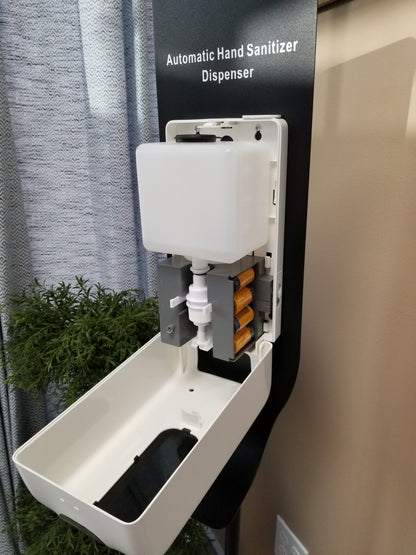 No-Touch Battery-Powered Automatic Hand-Sanitizing Station