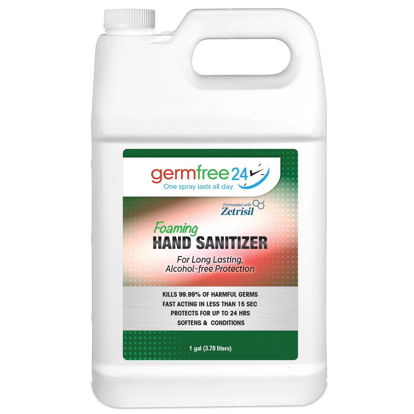 24-Hour Hand Sanitizer - Alcohol Free - FDA Approved - with Zetrisil®