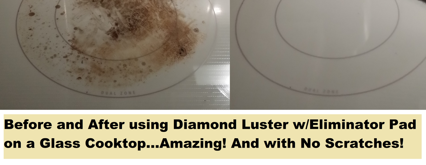 Before and After using Diamond Luster on Glass Cook Top